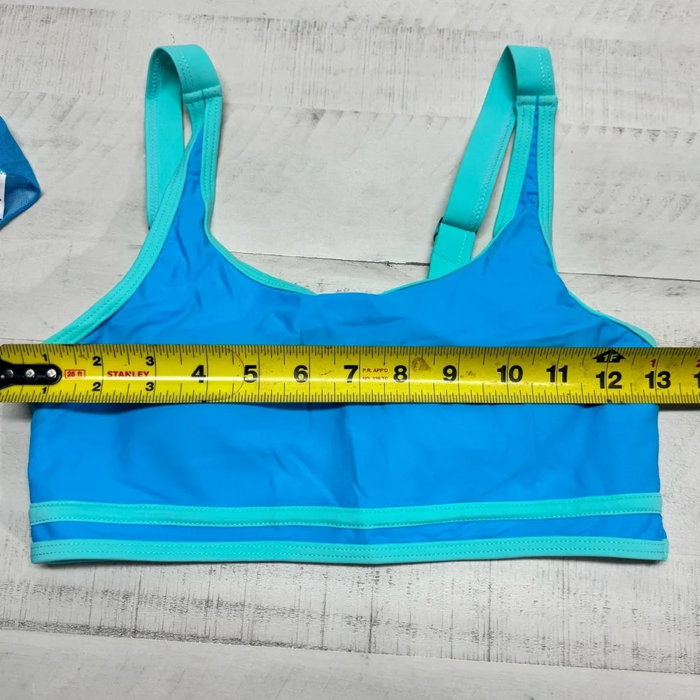 Teen Girls Swimsuit High Waist Sporty Bikini Bathing Suits with Cover Up Skirt